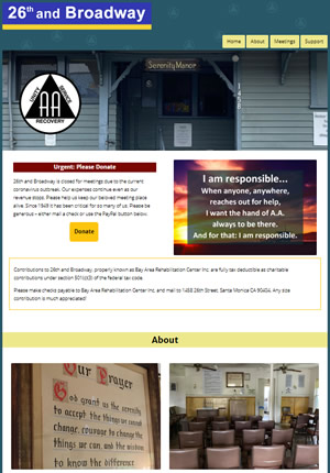 screenshot of 26th and Broadway website